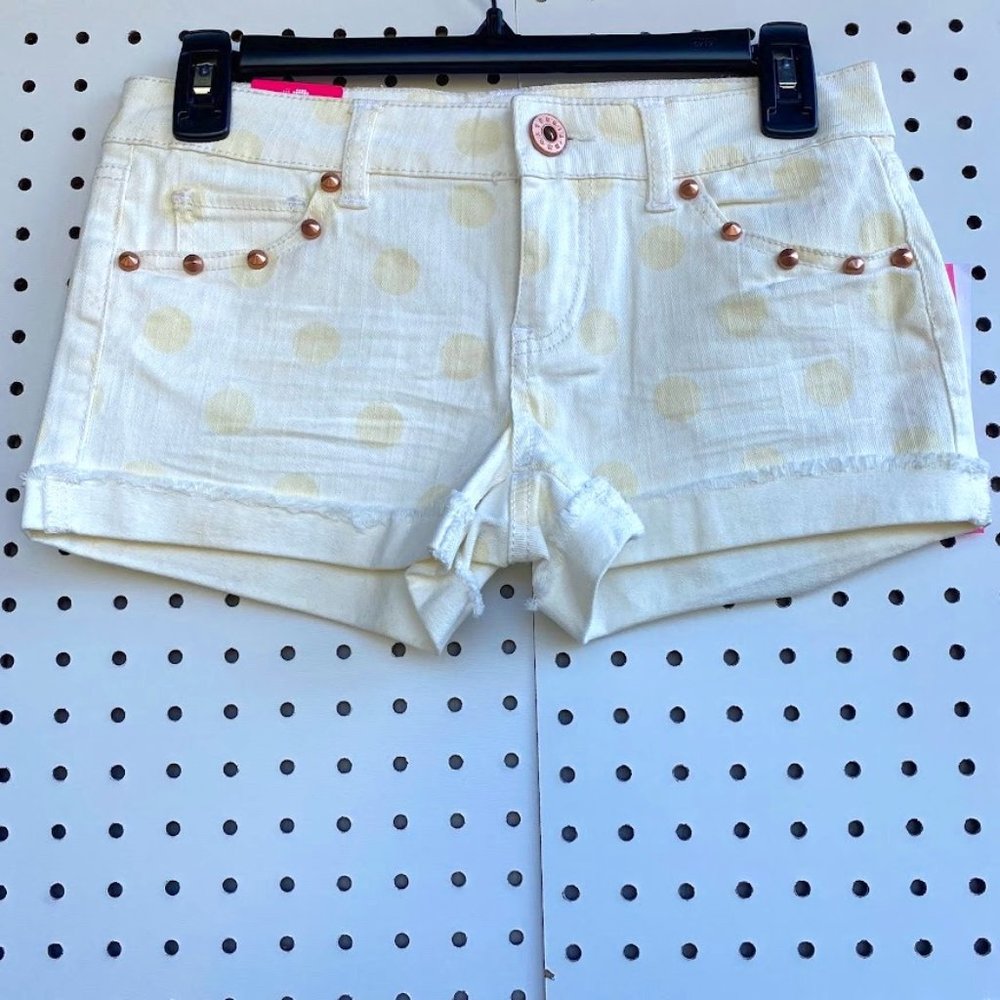 Charlotte Russe Beige Polka Dot Junior's Shorts
